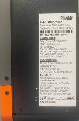 PowMr 6200W 48V POW-HVM6.2K-48V-E (Max CH 120A, AC 100) 7