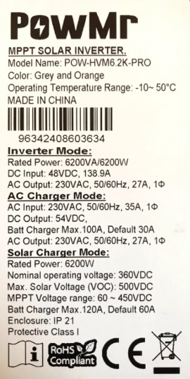 PowMr 6200W 48V POW-HVM6.2K-PRO (Max CH 120A, AC 100) 8
