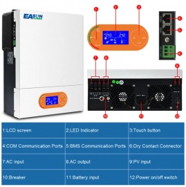 Изображение EASUN 3.2kW 24V ISolar-SMR-II-3.2KW (3200VA/3200W, Max CH 100A, AC 80) Wi-Fi - оригинальный размер 2