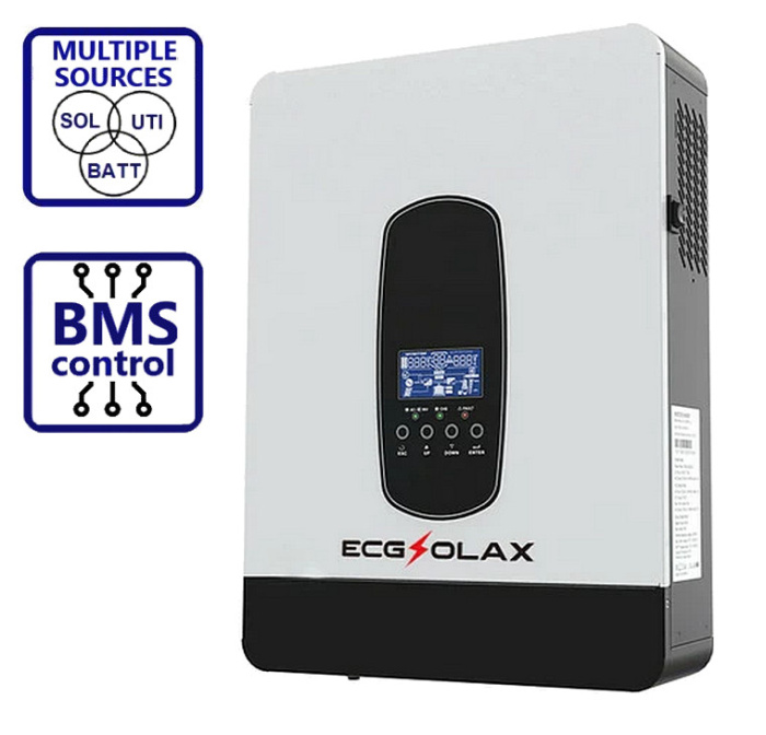 Изображение ECGSOLAX 1.8kW 12V SP-2200 (2200VA/1800W, Max CH 80A, AC 60) - оригинальный размер 1