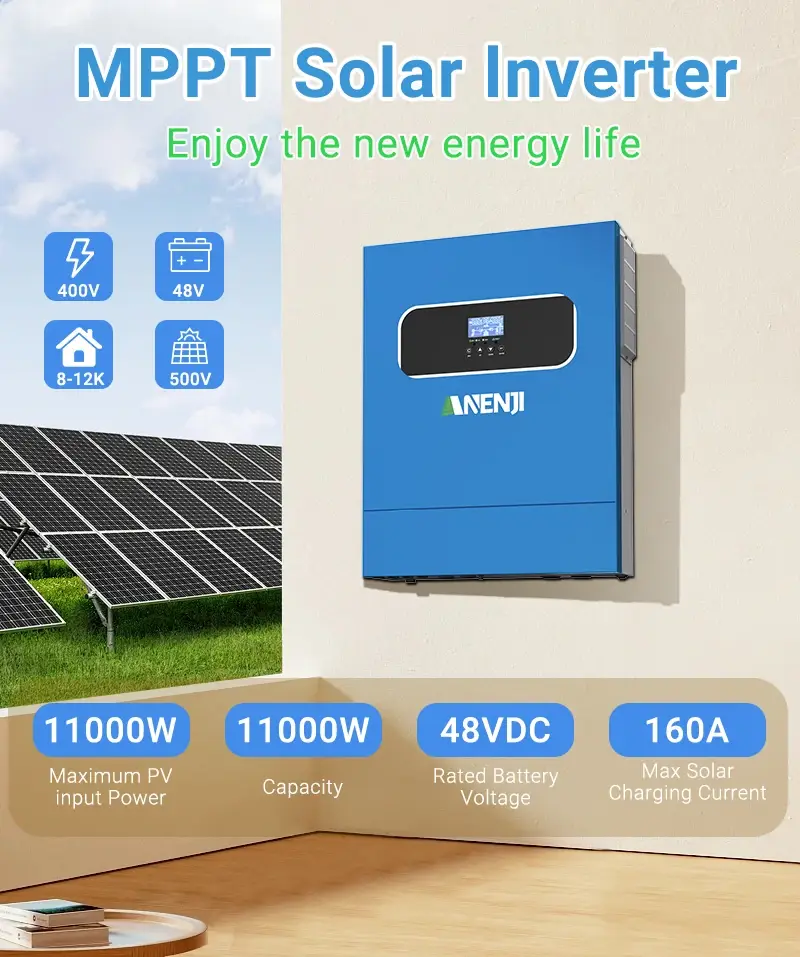 Anenji 11000W 48V ANJ-HHS-11000W-48V (1100VA/1100W, Max CH 160A, AC 120) Wi-Fi 2