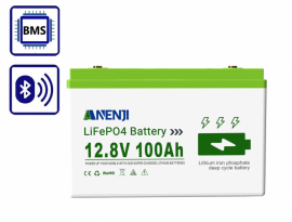 Изображение Anenji 12V 100Ah ANJ-12V-100AH-S (LiFePo4, BMS, Bluetooth) - оригинальный размер 1