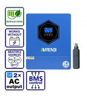 Фото Гибридный инвертор солнечный Anenji 6200W 48V ANJ-6200W-48V-IP54-W (6200VA/6200W, Max CH 120A, AC 120) Wi-Fi