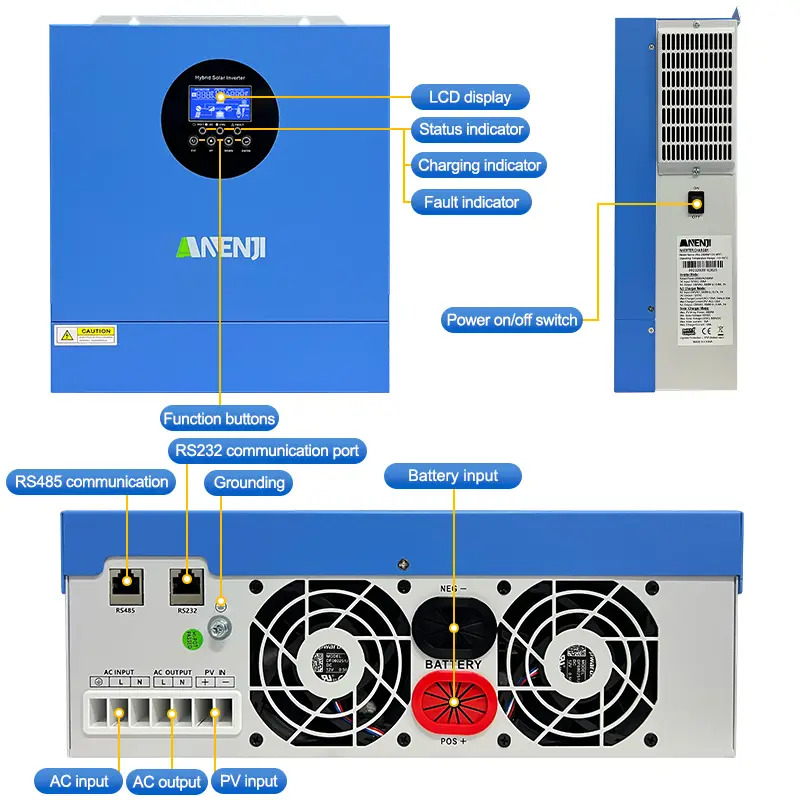 Изображение Anenji 2500W 12V ANJ-2500W-12V (2500VA/2500W, Max CH 120A, AC 120) Wi-Fi - оригинальный размер 7
