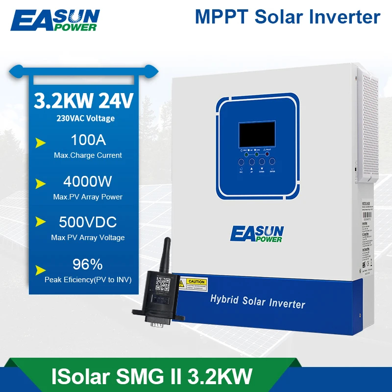 Изображение EASUN 3.2kW 24V ISolar-SMG-II-3.2KW-24V (3200VA/3200W, Max CH 100A, AC 60) Wi-Fi - оригинальный размер 8