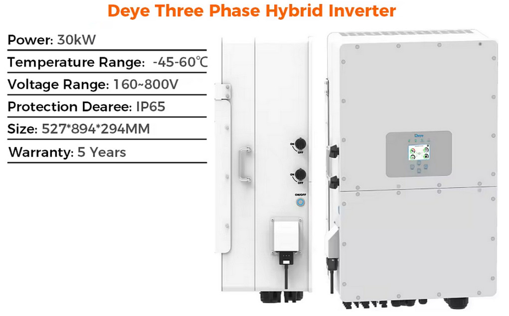 Изображение Deye SUN-30K-SG01HP3-EU-BM3, HV (30kW, 160-800V, 3Ph, 3-MPPT) Wi-Fi - оригинальный размер 2