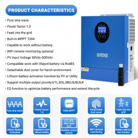Изображение Anenji 2500W 12V ANJ-2500W-12V (2500VA/2500W, Max CH 120A, AC 120) Wi-Fi - оригинальный размер 4