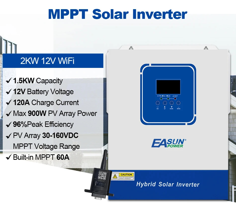 EASUN 2kW 12V ISolar-SMG-II-2KW-12V (2000VA/2000W, Max CH 120A, AC 80) Wi-Fi 11