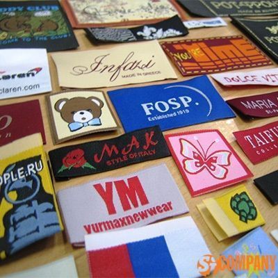 Тканевая бирка 25х50 мм. (100 шт.) 4+0 САТИН