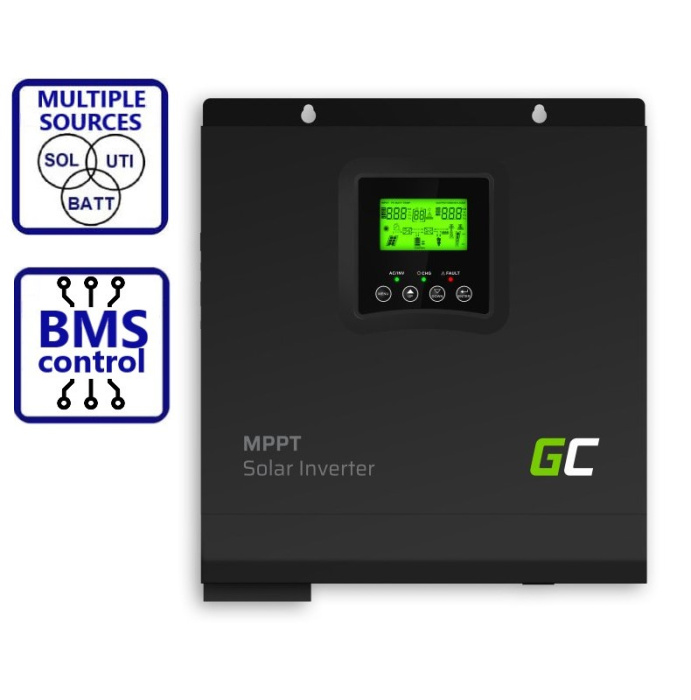 Гібридний інвертор сонячний Green Cell 3000 IN INVSOL02 (3000W 24V)