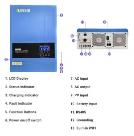 Anenji 6200W 48V ANJ-6200W-48V (6200VA/6200W, Max CH 120A, AC 80) Wi-Fi 4