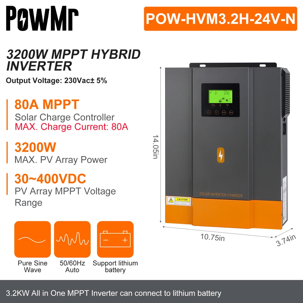 PowMr 3200W 24V POW-HVM3.2H-24V-N (Max CH 80A, AC 60) 9