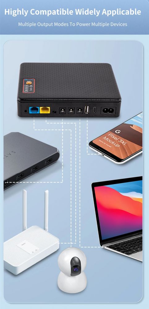 Изображение Smart Mini UPS UB01 16000mAh 18W Black (Upgraded) - оригинальный размер 7