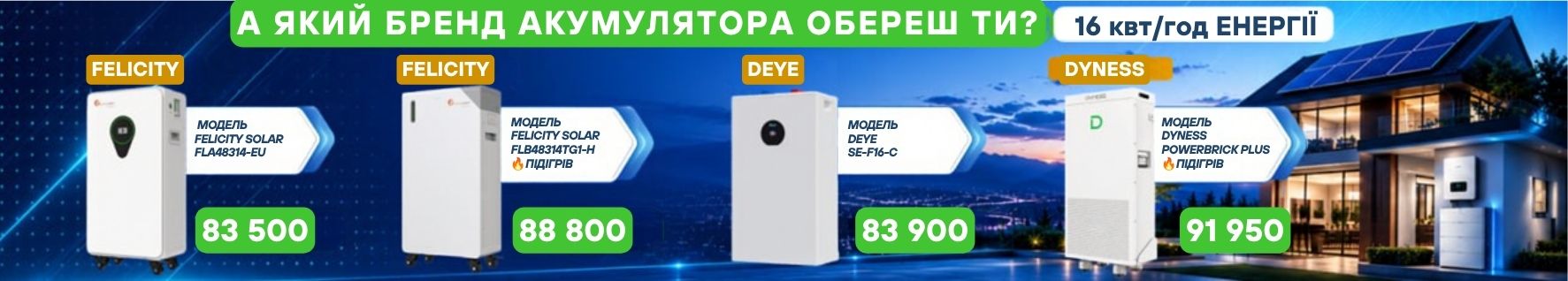  акумулятори 16кВт, фелисити, дея, дайнес