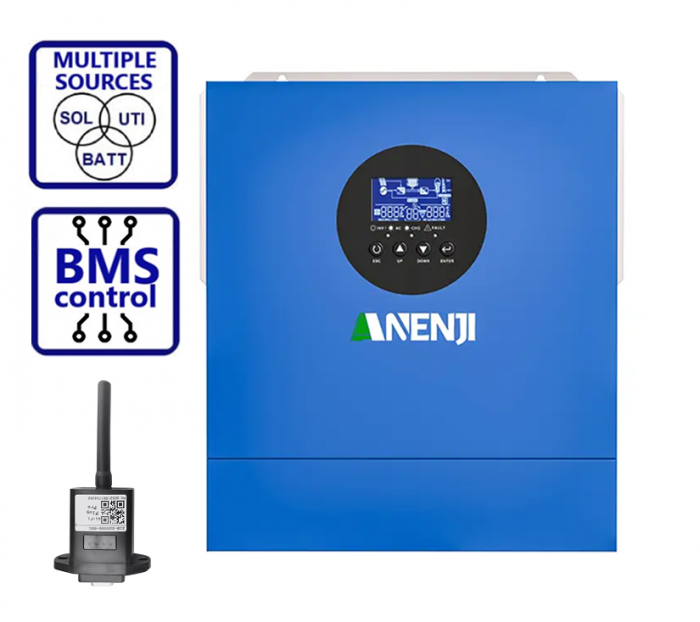 Изображение Anenji 2000W 12V ANJ-2000W-12V (2000VA/2000W, Max CH 120A, AC 80) Wi-Fi - оригинальный размер 1