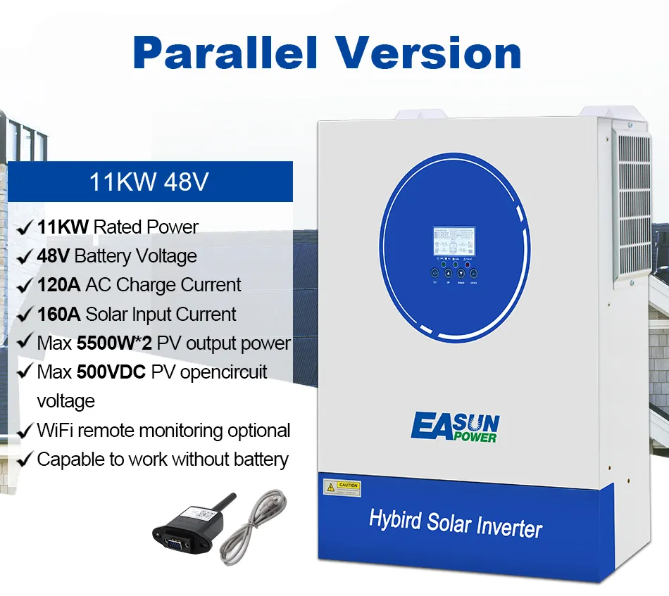 Изображение EASUN 11kW 48V ISolar SMG-II-11KP-48V (11000VA/11000W, Max CH 160A, AC 120) Wi-Fi - оригинальный размер 3