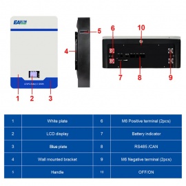 Изображение EASUN 48V (51.2V) 100Ah IBattery-EA-51.2V-100AH (LiFePo4, BMS) - оригинальный размер 2