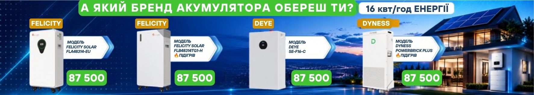  акумулятори 16кВт, фелисити, дея, дайнес