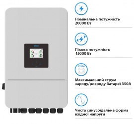 Изображение Deye SUN-15K-SG05LP3-EU-SM2, LV (15kW, 48V, 3Ph, 2-MPPT) Wi-Fi - оригинальный размер 2