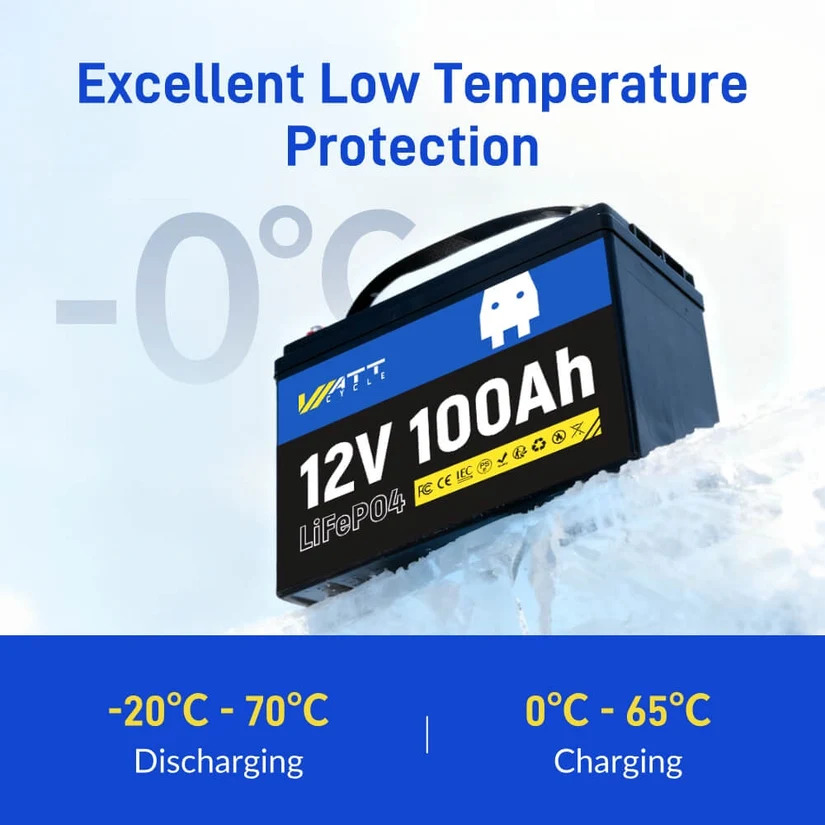 Изображение WattCycle 12V 100Ah WT12V100AH100 (LiFePo4, BMS, Low-temp) - оригинальный размер 6