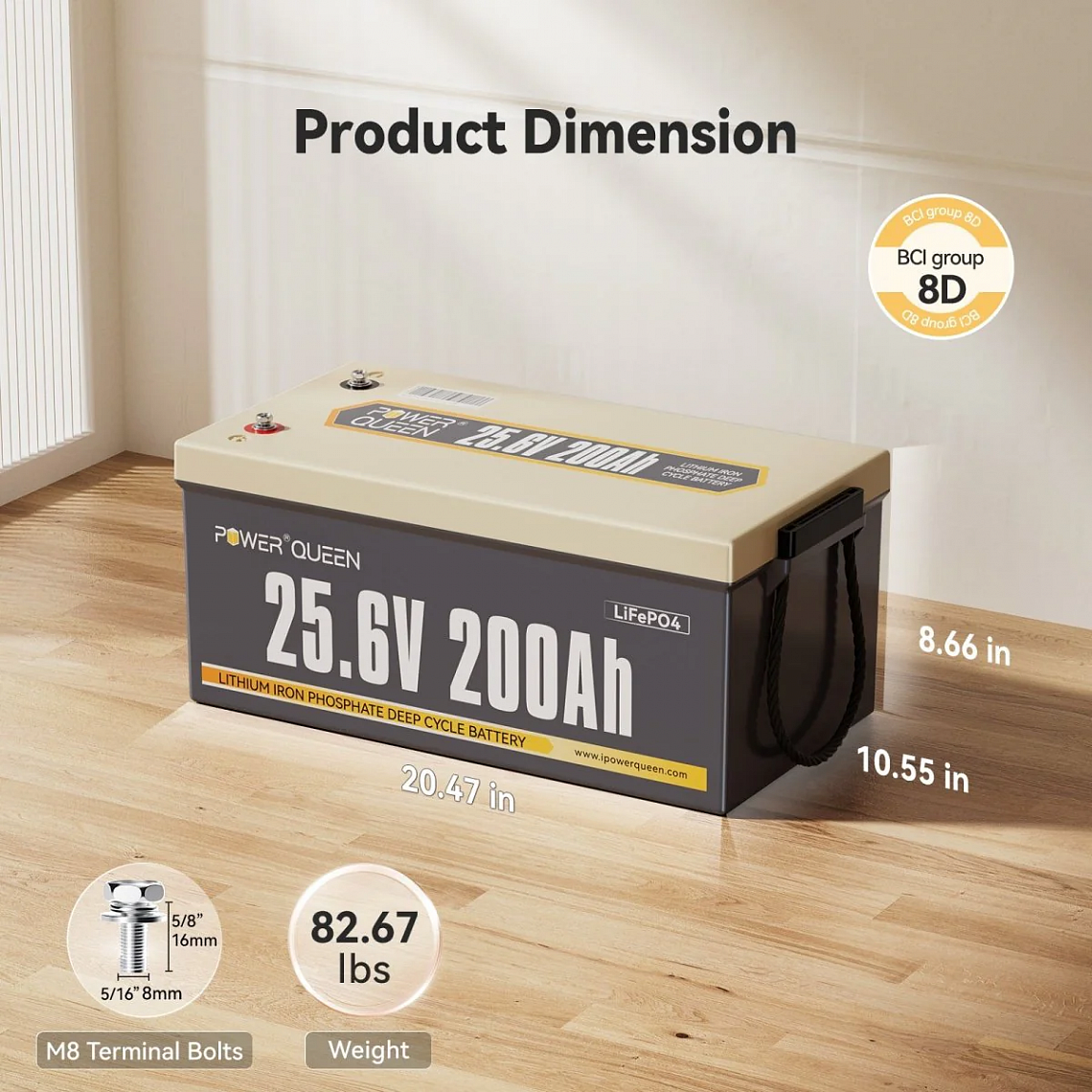 Изображение Power Queen 24V 200Ah (LiFePo4, BMS 200A) - оригинальный размер 6