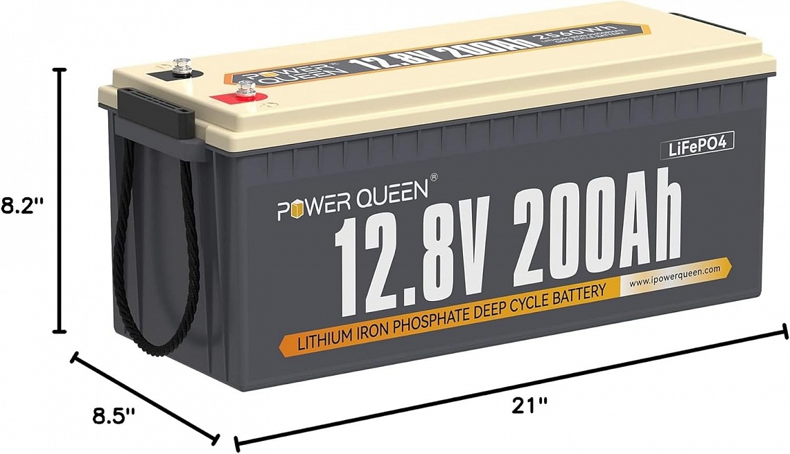 Изображение Power Queen 12V 200Ah (LiFePo4, BMS 100A) - оригинальный размер 2