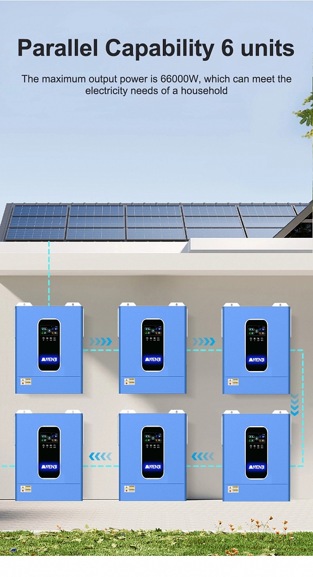 Anenji 11000W 48V ANJ-11KW-48V-WP (11000VA/11000W, Max CH 160A, AC 120) Wi-Fi 9