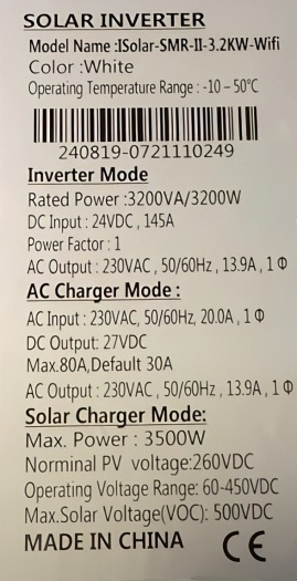 Изображение EASUN 3.2kW 24V ISolar-SMR-II-3.2KW (3200VA/3200W, Max CH 100A, AC 80) Wi-Fi - оригинальный размер 6