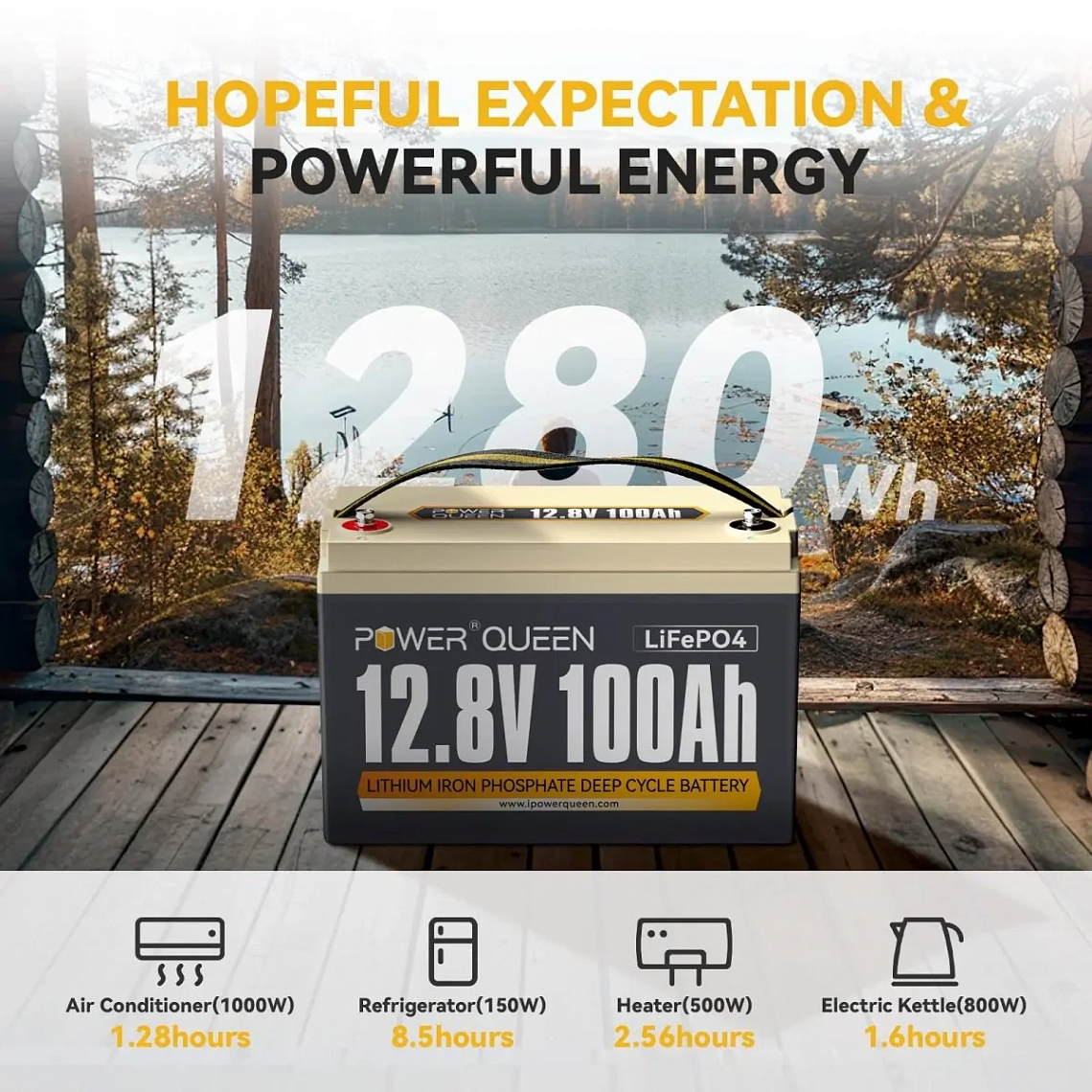 Power Queen 12V 100Ah (LiFePo4, BMS 100A) 3