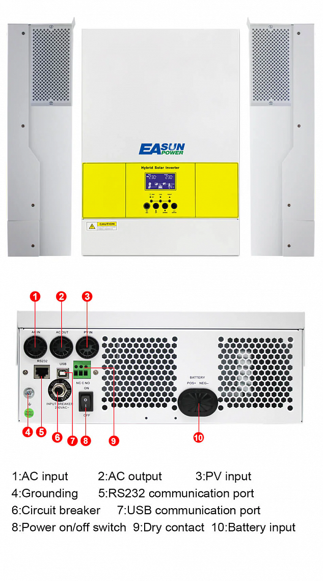 EASUN 5.6kW 48V ISolar-SMG-II-5.6KP (5600VA/5600W, Max CH 100A, AC 60) Wi-Fi 3