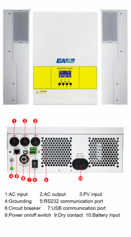 EASUN 5.6kW 48V ISolar-SMG-II-5.6KP (5600VA/5600W, Max CH 100A, AC 60) Wi-Fi 3