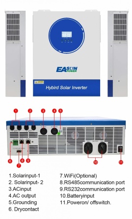 EASUN 11kW 48V ISolar SMG-II-11KW-48V (11000VA/11000W, Max CH 160A, AC 120) Wi-Fi 9