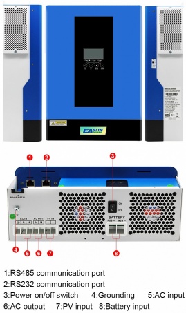 Изображение EASUN 6.2kW 48V ISolar-SMG-III-6.2KW (6200VA/6200W, Max CH 120A, AC 80) Wi-Fi - оригинальный размер 2