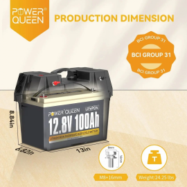 Power Queen 12V 100Ah (LiFePo4, BMS 100A) 4