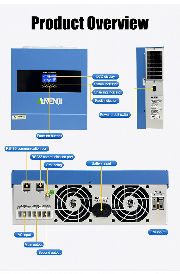 Anenji 4200W 24V ANJ-4200W-24V-W (4200VA/4200W, Max CH 120A, AC 120) Wi-Fi 3