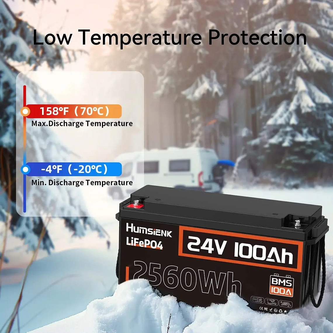 Humsienk 24V 100Ah HS24V100AH100 (LiFePo4, BMS 100A, Low-temp) 5