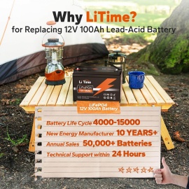 Изображение LiTime 12V 100Ah (LiFePo4, BMS 100A) - оригинальный размер 7