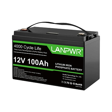 Просмотреть детальное фото LifePo4 аккумуляторные батареи LANPWR 12V 100Ah (LiFePo4, BMS) 4 Изображение LANPWR 12V 100Ah (LiFePo4, BMS) - оригинальный размер 4