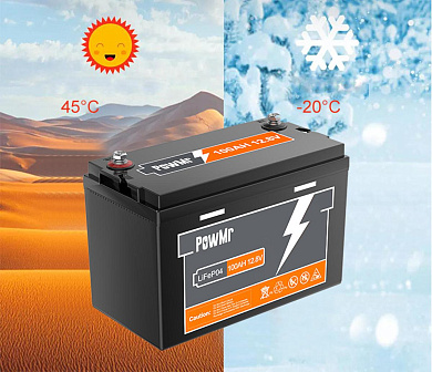 Просмотреть детальное фото LifePo4 аккумуляторные батареи PowMr 12V 100Ah POW-100AH-12.8V (LiFePo4, BMS) 7 Изображение PowMr 12V 100Ah POW-100AH-12.8V (LiFePo4, BMS) - оригинальный размер 7
