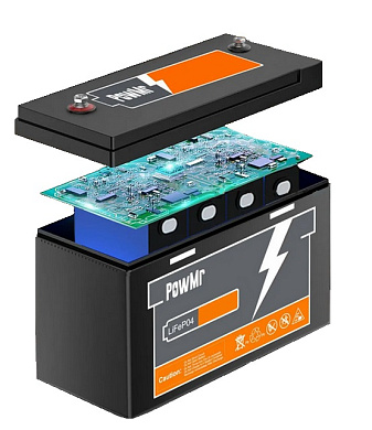 Просмотреть детальное фото LifePo4 аккумуляторные батареи PowMr 12V 100Ah POW-100AH-12.8V (LiFePo4, BMS) 5 Изображение PowMr 12V 100Ah POW-100AH-12.8V (LiFePo4, BMS) - оригинальный размер 5